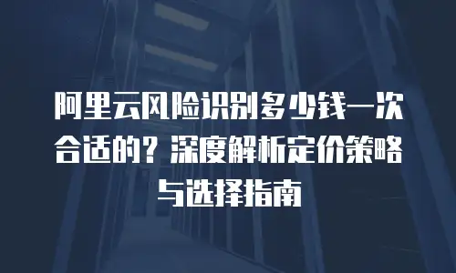 阿里云风险识别多少钱一次合适的？深度解析定价策略与选择指南