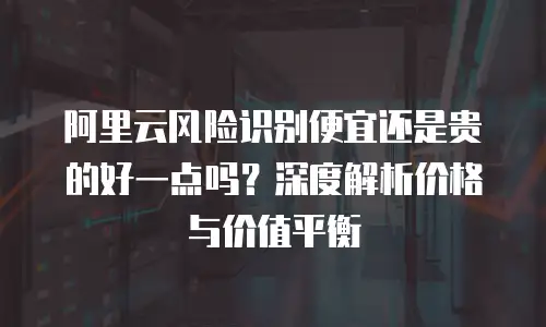 阿里云风险识别便宜还是贵的好一点吗？深度解析价格与价值平衡