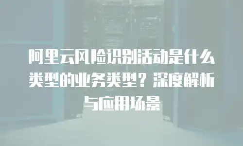 阿里云风险识别活动是什么类型的业务类型？深度解析与应用场景