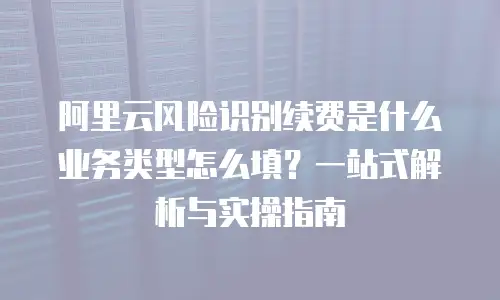 阿里云风险识别续费是什么业务类型怎么填？一站式解析与实操指南