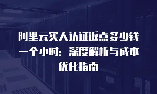 阿里云实人认证返点多少钱一个小时：深度解析与成本优化指南
