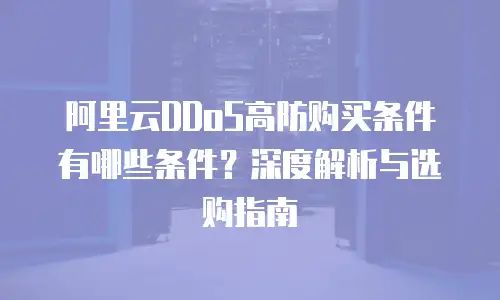 阿里云DDoS高防购买条件有哪些条件？深度解析与选购指南