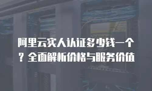 阿里云实人认证多少钱一个？全面解析价格与服务价值