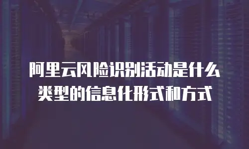 阿里云风险识别活动是什么类型的信息化形式和方式