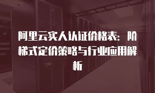 阿里云实人认证价格表：阶梯式定价策略与行业应用解析