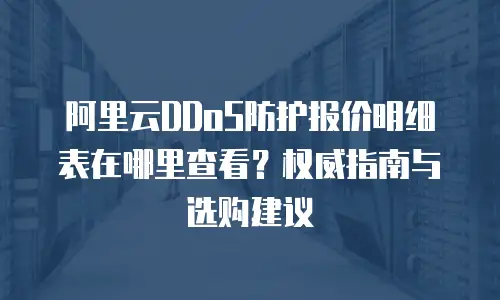 阿里云DDoS防护报价明细表在哪里查看？权威指南与选购建议