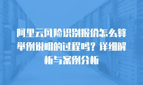 阿里云风险识别报价怎么算举例说明的过程吗？详细解析与案例分析
