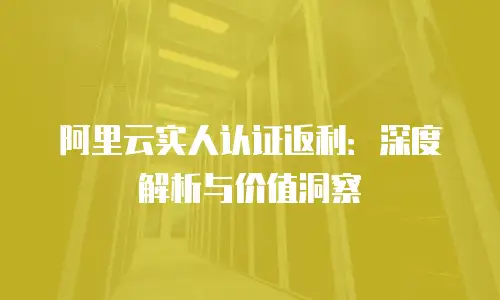 阿里云实人认证返利：深度解析与价值洞察