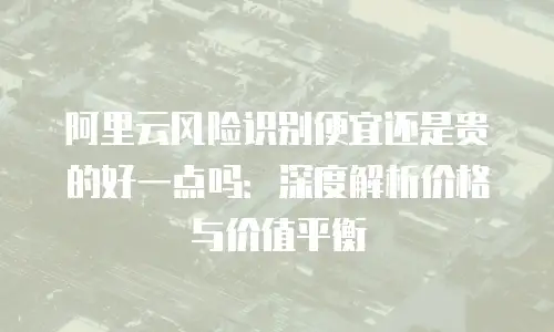 阿里云风险识别便宜还是贵的好一点吗：深度解析价格与价值平衡