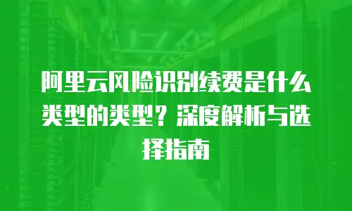 阿里云风险识别续费是什么类型的类型？深度解析与选择指南