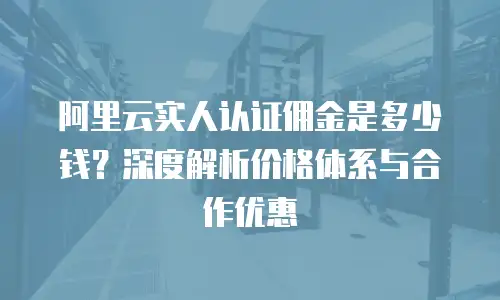阿里云实人认证佣金是多少钱？深度解析价格体系与合作优惠