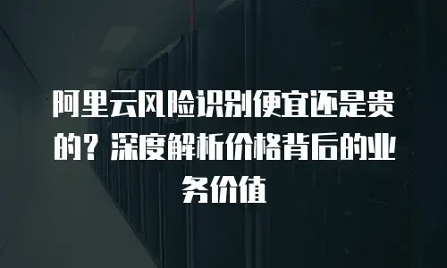 阿里云风险识别便宜还是贵的？深度解析价格背后的业务价值