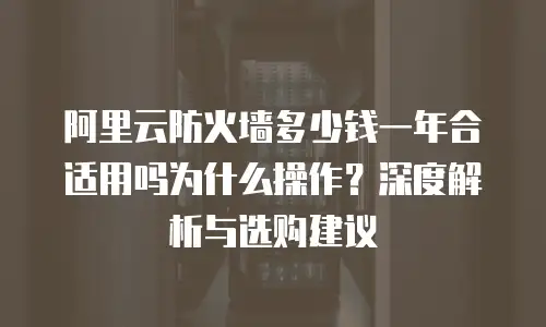 阿里云防火墙多少钱一年合适用吗为什么操作？深度解析与选购建议