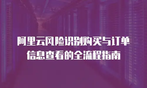 阿里云风险识别购买与订单信息查看的全流程指南