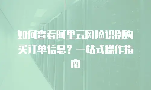 如何查看阿里云风险识别购买订单信息？一站式操作指南