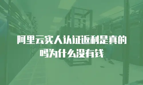 阿里云实人认证返利是真的吗为什么没有钱