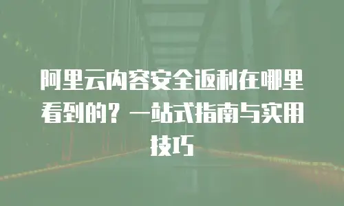 阿里云内容安全返利在哪里看到的？一站式指南与实用技巧
