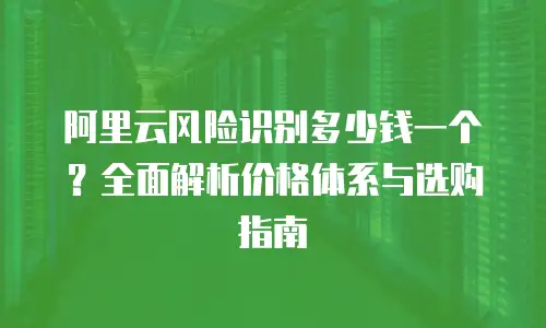 阿里云风险识别多少钱一个？全面解析价格体系与选购指南