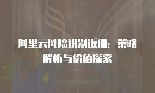 阿里云风险识别返佣：策略解析与价值探索