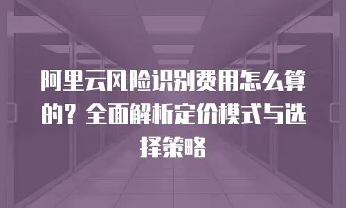 阿里云风险识别费用怎么算的？全面解析定价模式与选择策略