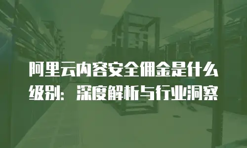 阿里云内容安全佣金是什么级别：深度解析与行业洞察