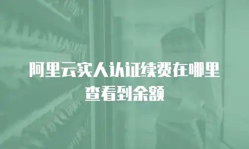 阿里云实人认证续费在哪里查看到余额