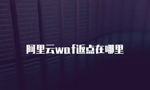 阿里云waf返点在哪里