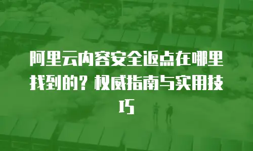 阿里云内容安全返点在哪里找到的？权威指南与实用技巧