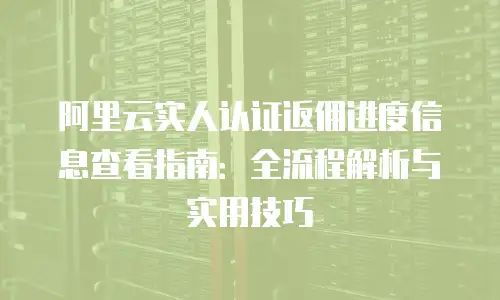 阿里云实人认证返佣进度信息查看指南：全流程解析与实用技巧
