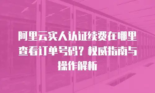 阿里云实人认证续费在哪里查看订单号码？权威指南与操作解析  