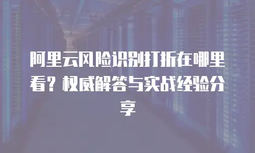 阿里云风险识别打折在哪里看？权威解答与实战经验分享  