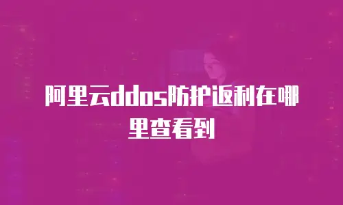 阿里云ddos防护返利在哪里查看到