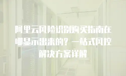 阿里云风险识别购买指南在哪显示出来的？一站式风控解决方案详解