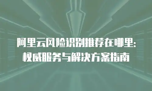 阿里云风险识别推荐在哪里：权威服务与解决方案指南