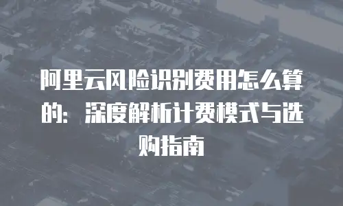 阿里云风险识别费用怎么算的：深度解析计费模式与选购指南