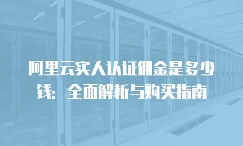 阿里云实人认证佣金是多少钱：全面解析与购买指南