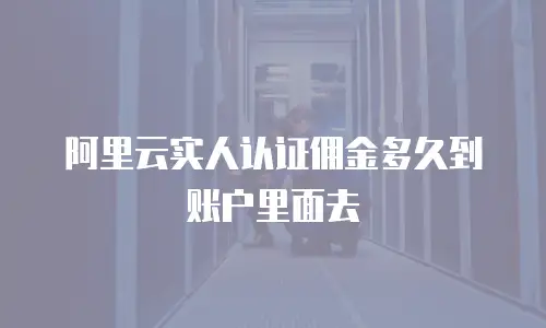 阿里云实人认证佣金多久到账户里面去