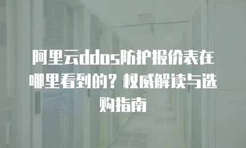 阿里云ddos防护报价表在哪里看到的？权威解读与选购指南