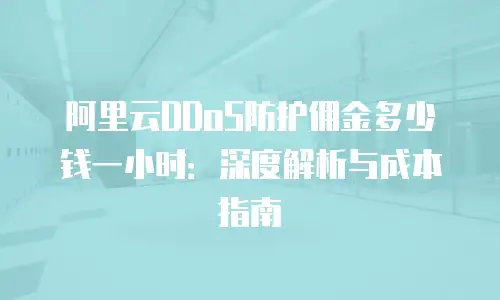 阿里云DDoS防护佣金多少钱一小时：深度解析与成本指南