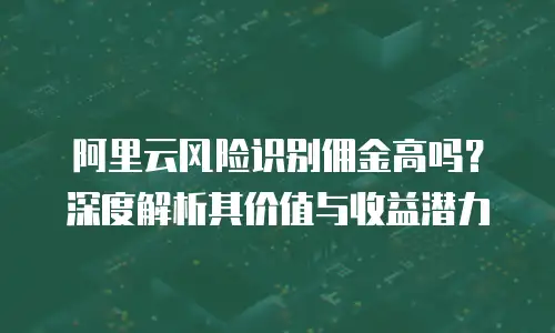 阿里云风险识别佣金高吗？深度解析其价值与收益潜力