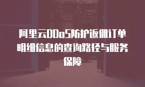 阿里云DDoS防护返佣订单明细信息的查询路径与服务保障