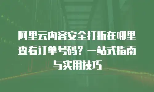 阿里云内容安全打折在哪里查看订单号码？一站式指南与实用技巧