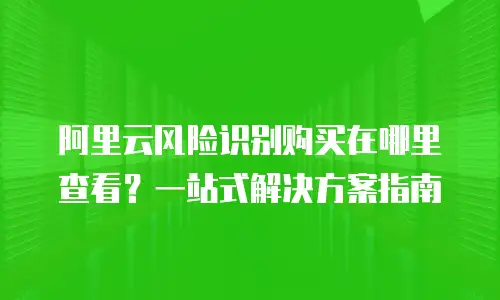 阿里云风险识别购买在哪里查看？一站式解决方案指南