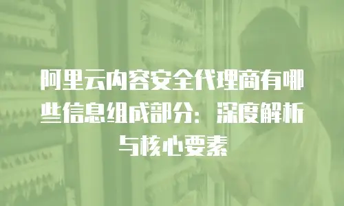 阿里云内容安全代理商有哪些信息组成部分：深度解析与核心要素