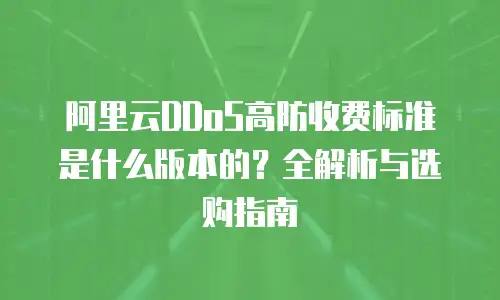 阿里云DDoS高防收费标准是什么版本的？全解析与选购指南