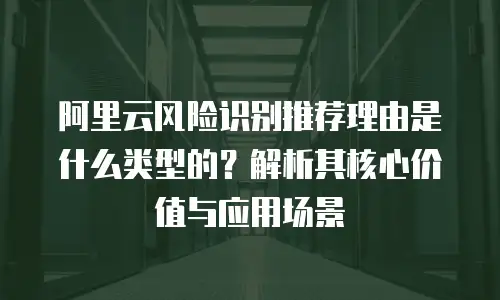 阿里云风险识别推荐理由是什么类型的？解析其核心价值与应用场景