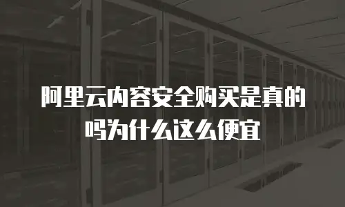 阿里云内容安全购买是真的吗为什么,阿里云内容安全购买是真的吗为什么这么便宜