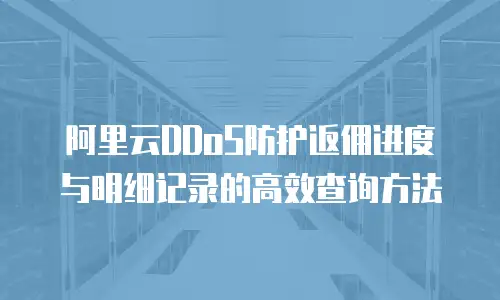 阿里云DDoS防护返佣进度与明细记录的高效查询方法  