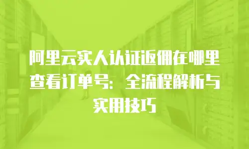 阿里云实人认证返佣在哪里查看订单号：全流程解析与实用技巧