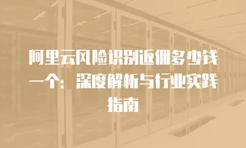 阿里云风险识别返佣多少钱一个：深度解析与行业实践指南